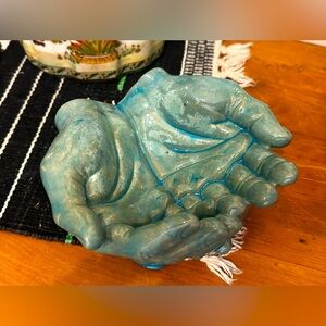 Vintage Glazed Pottery Hand Sculpture